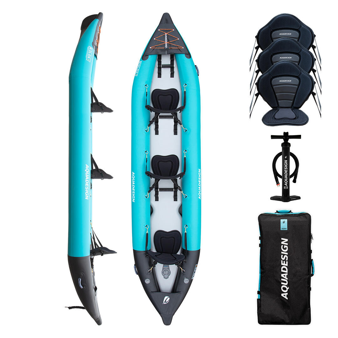 Aquadesign - Kayak Gonflable Polyvalent En Pvc - Koloa 400 - Canoë-kayak - Blanc|multicolore|noir - 400 Cm - Decathlon