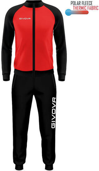 Ensemble sport Givova Cuba rouge-noir, 2XL