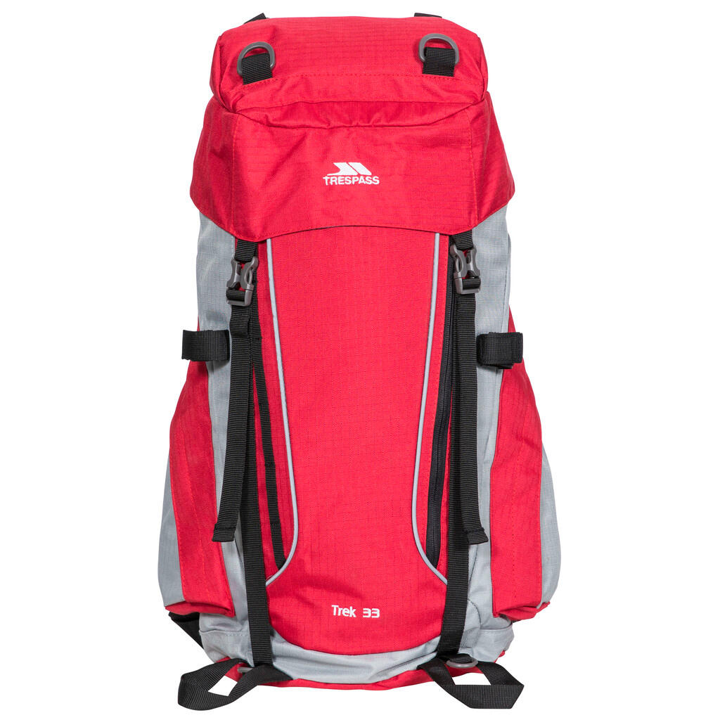Trespass TREK 33 Wanderrucksack, 33 L – Rot/Grau 2/7