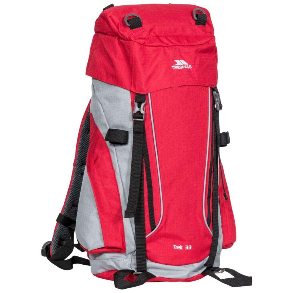 Trespass TREK 33 Wanderrucksack, 33 L – Rot/Grau 4/7
