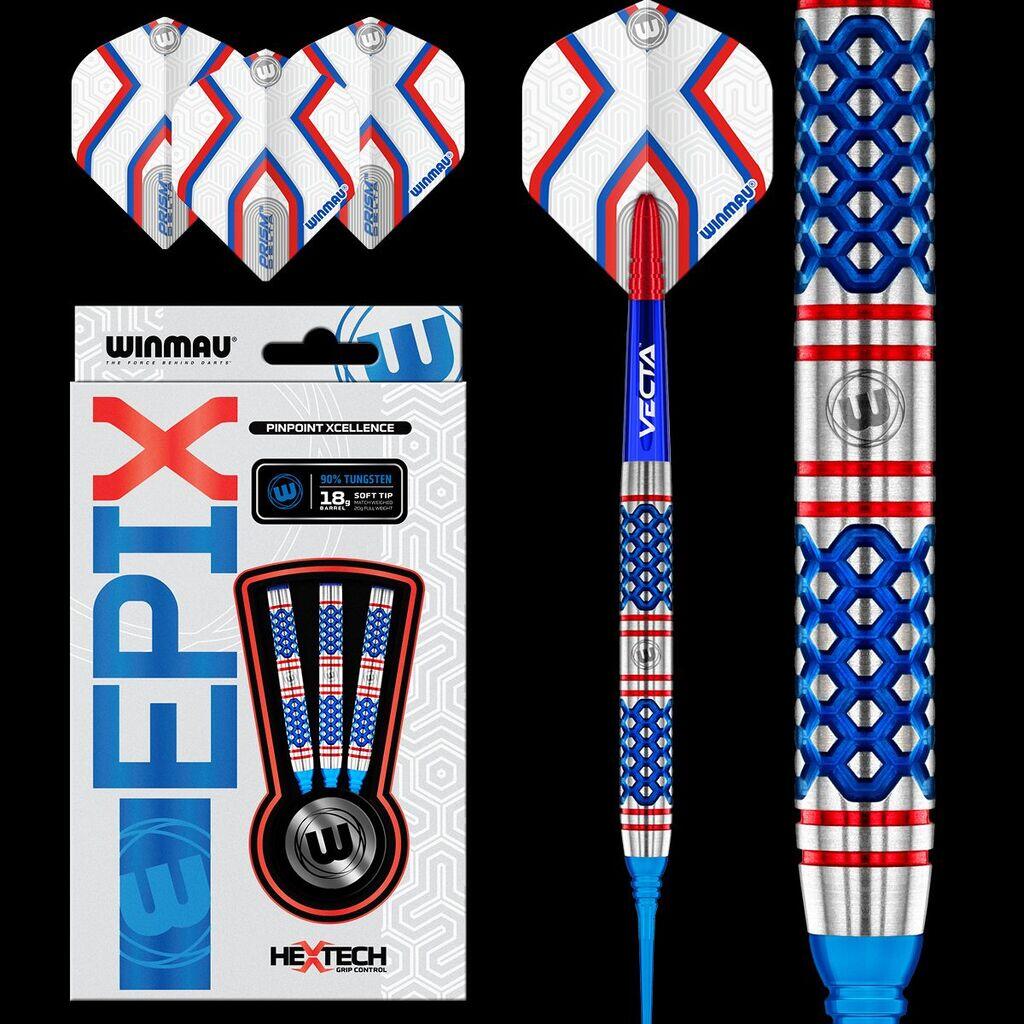 WINMAU Winmau Epix Soft Tip 20 g — 90% tungsteno, presa Hex‑Tech