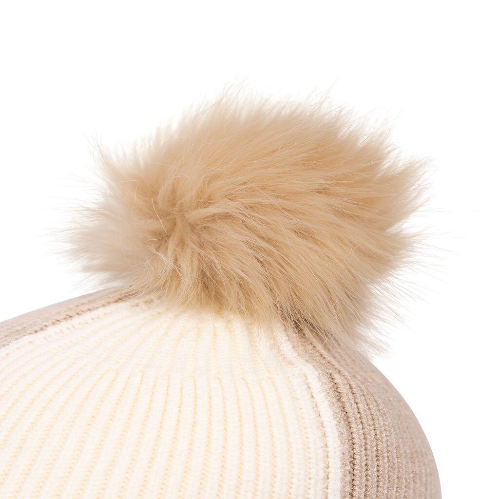 Womens Knitted Fleece Lined With Pompom Hat - Zariel 6/7
