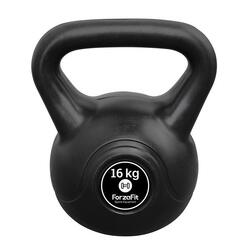 Kettlebell 2 kg - Plastique - pour usage intérieur et extérieur - Noir