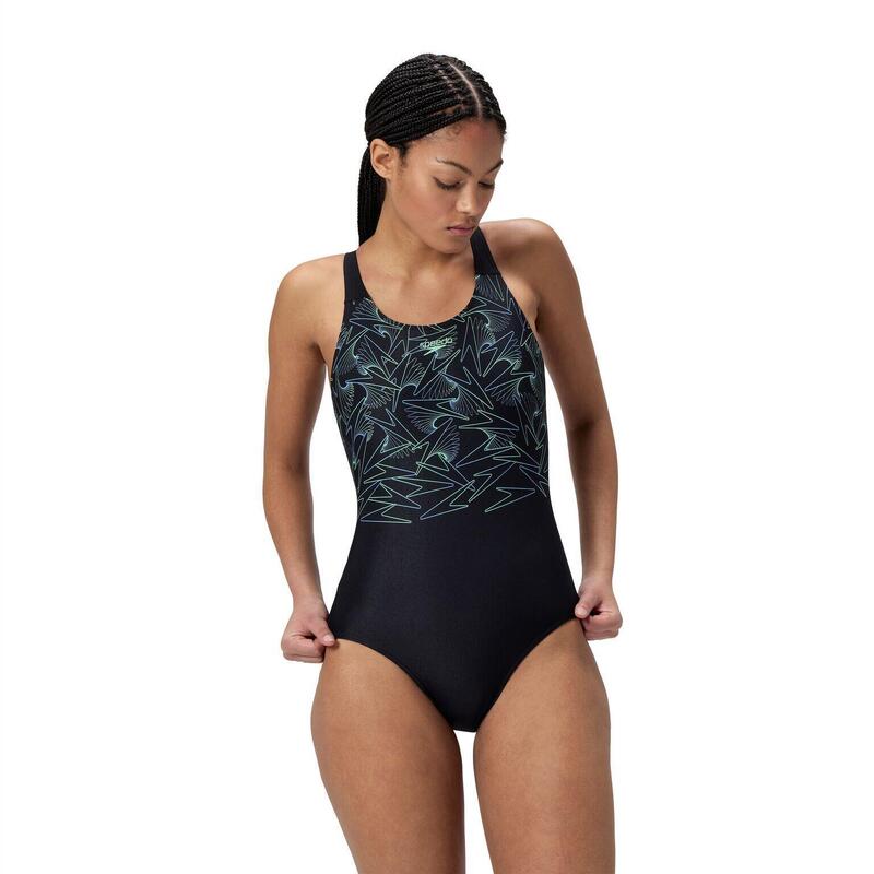 Speedo Badpak Eco Endurance+ Hyperboom Placement Muscleback Zwart/Groen