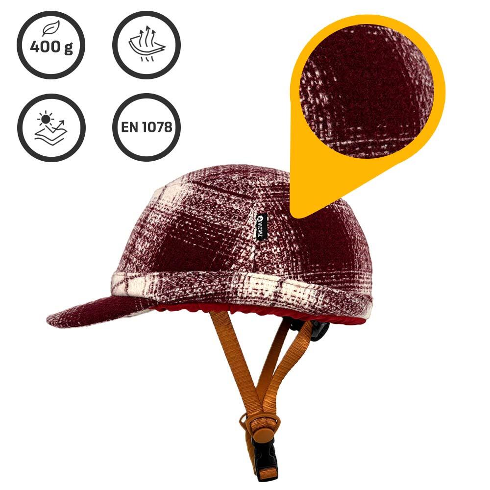 Vizorz SwitchCap casque de vélo - Woolly cherry cap 3/7