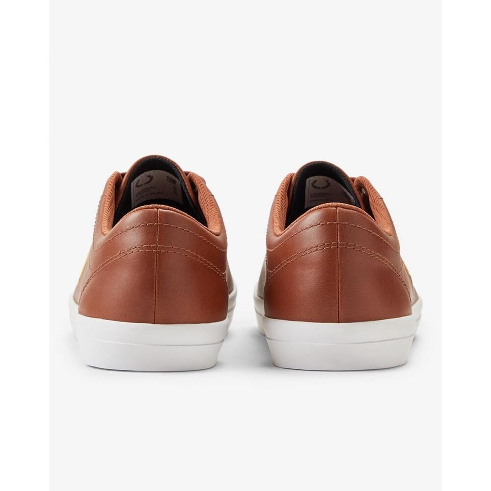 Baskets Fred Perry Modèle Baseline Leather Couleur Marron 5/6