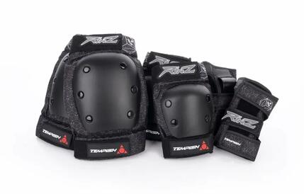 Protections de patins Rimz, lot de 3, noir, taille adulte