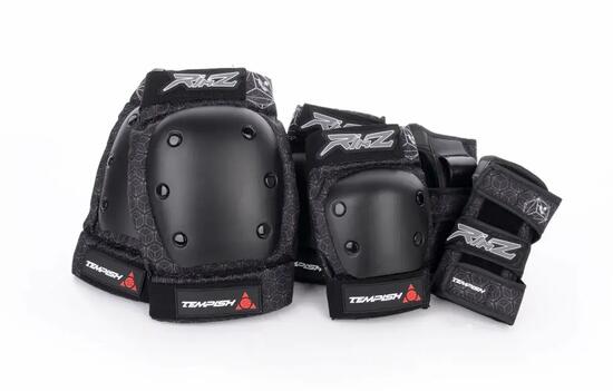 Protections de patins Rimz, lot de 3, noir, taille adulte
