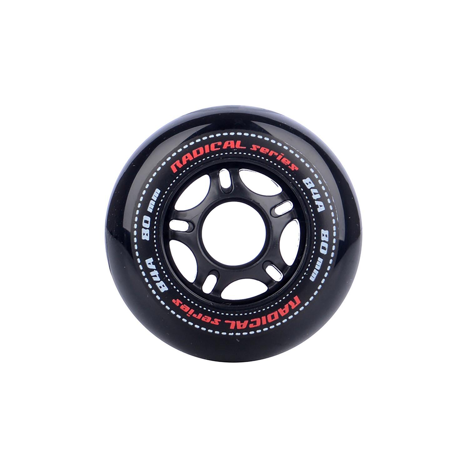 Ruedas para patines  Radical 84A (80 mm), paquete de 4, color negro 4/4