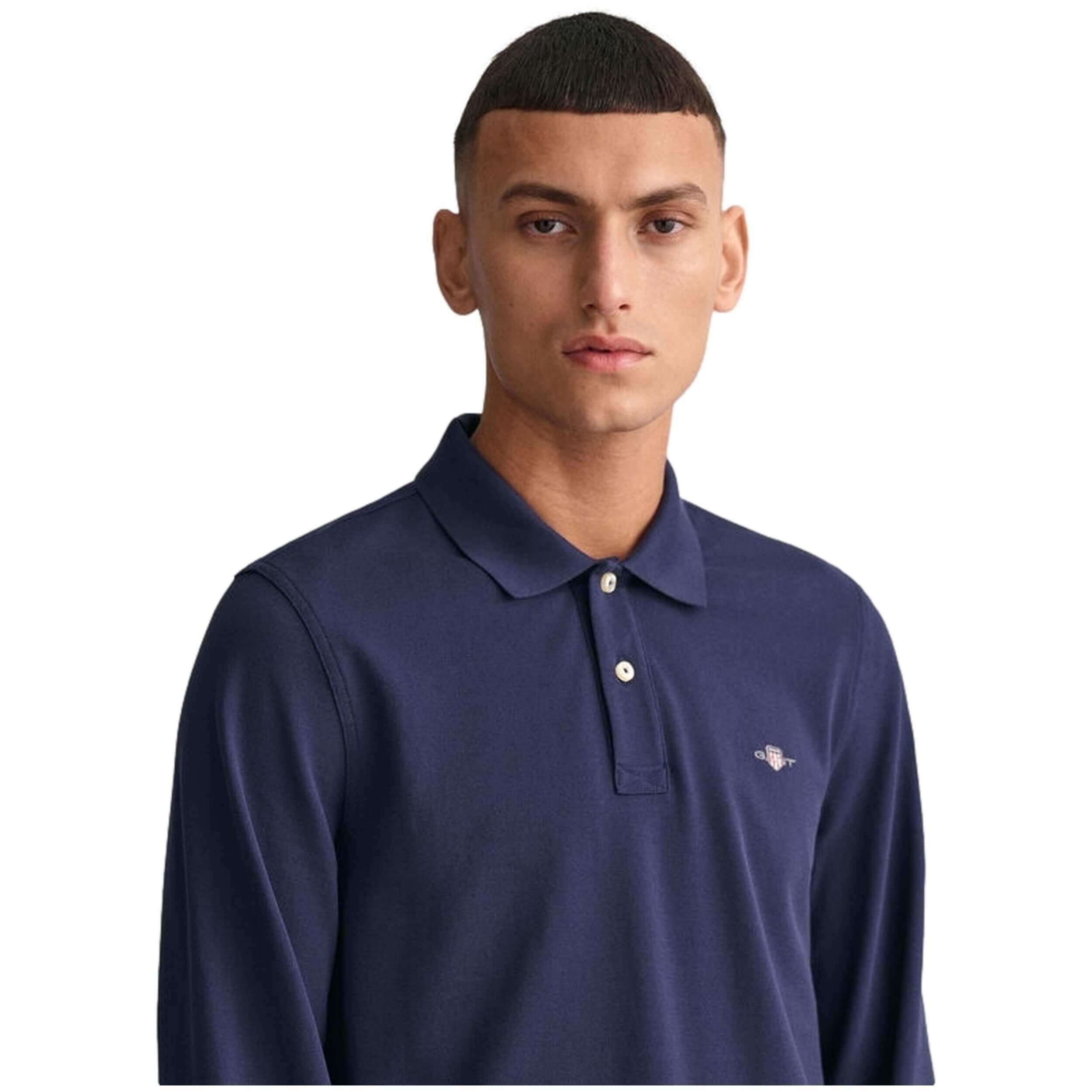 Polo à manches longues Gant modèle 2230433 pour homme 3/4