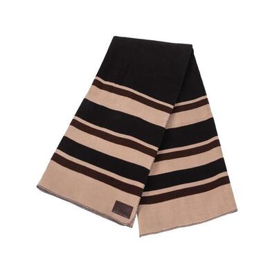 Kentucky - fleece deken - vierkante strepen zwart grijs - 140x160