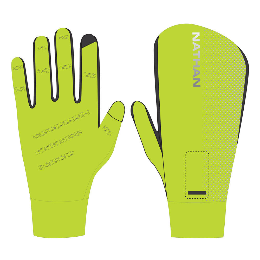 NATHAN Reflektierende Convertible-Handschuhe Nathan HyperNight