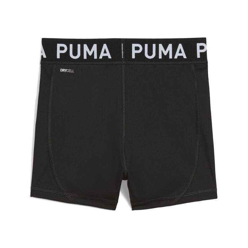 Șort femei talie înaltă, croială mulată Strong 3, negru PUMA