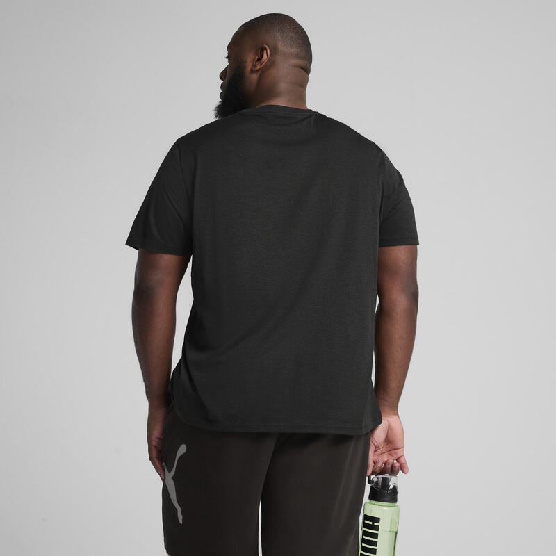 Tricou bărbați logo subtil mâneci scurte Tad Essentials, galben deschis PUMA