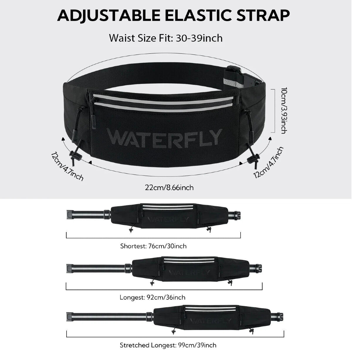 Waterfly Marsupio Running Sport Running 6.0 Unisex Nero Sportivo 2/5