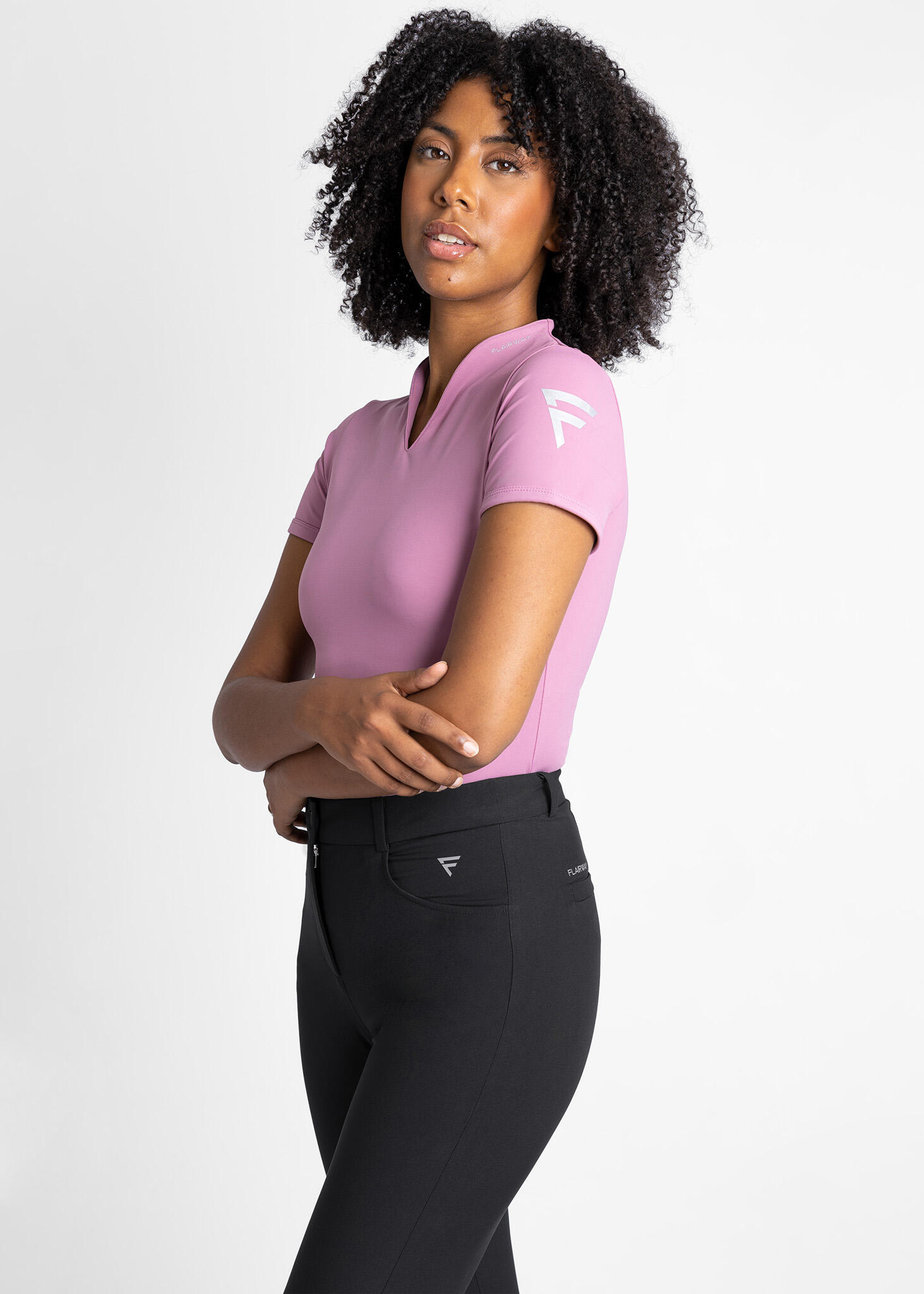 Chemise de golf femme Calusa noir tissu technique respirant 2/7