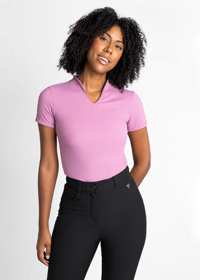 Camicia da golf donna Calusa nera tessuto tecnico traspirante