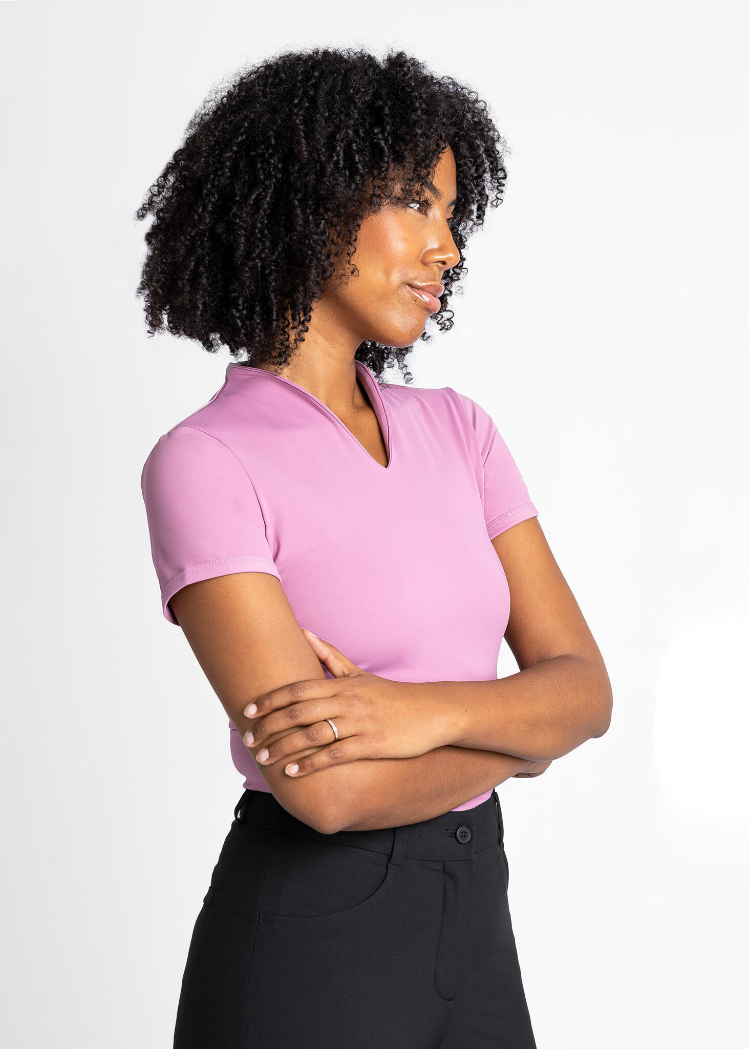 Chemise de golf femme Calusa noir tissu technique respirant 4/7