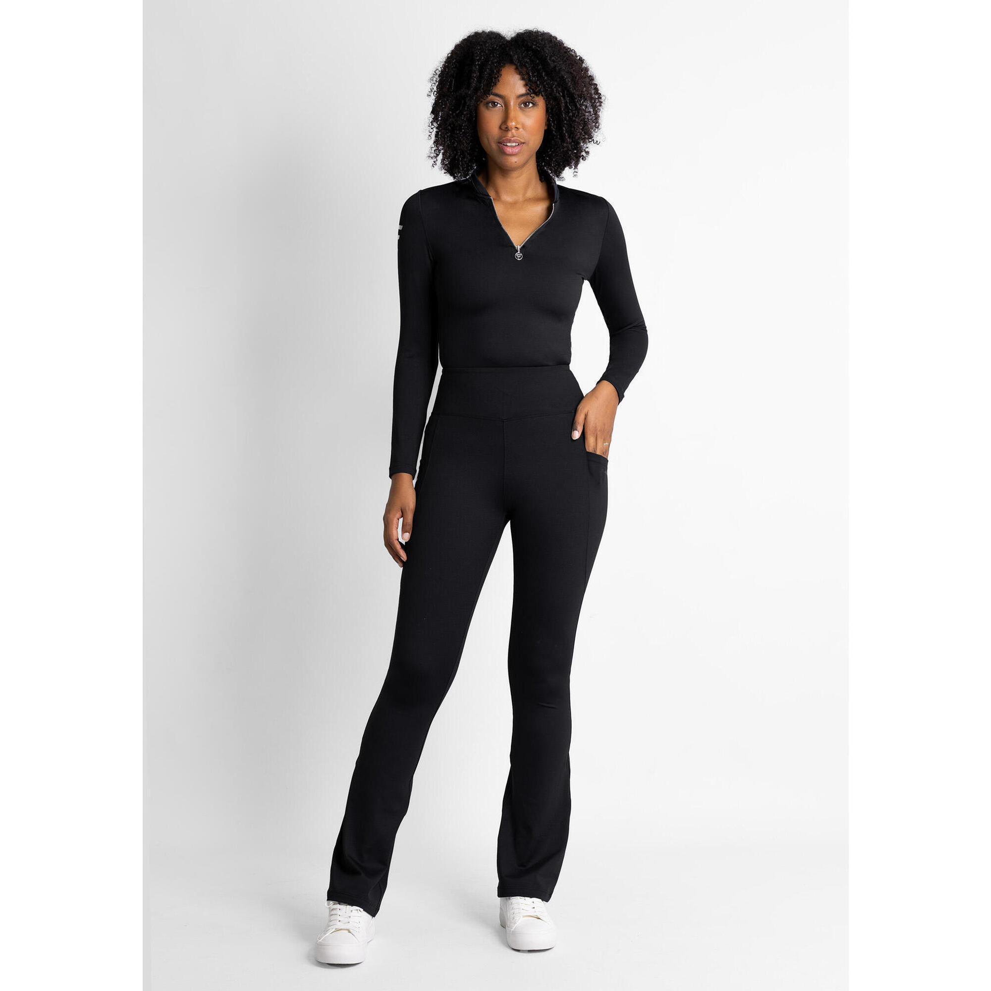 Flairway Golf - Legging De Golf Femme Ventura – Taille Haute, Gainant, Respirant - Legging - Noir - Decathlon