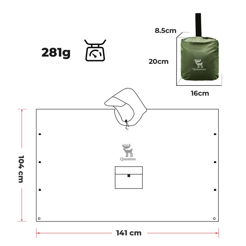 Poncho de ploaie multifuncțional 3 în 1 pentru exterior