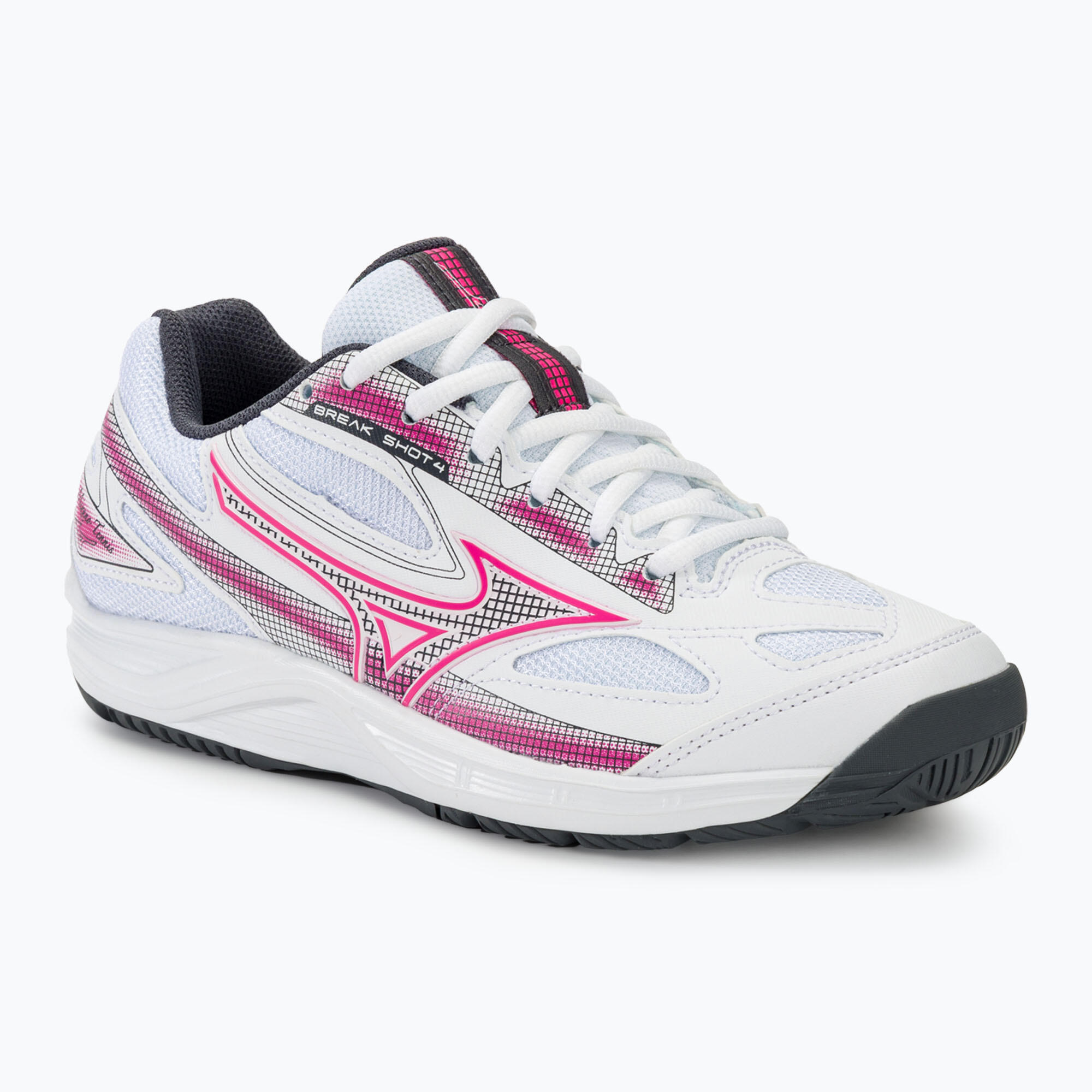 Buty do tenisa damskie Mizuno Break Shot 4 AC white/pink tetra/turbulence 1/7