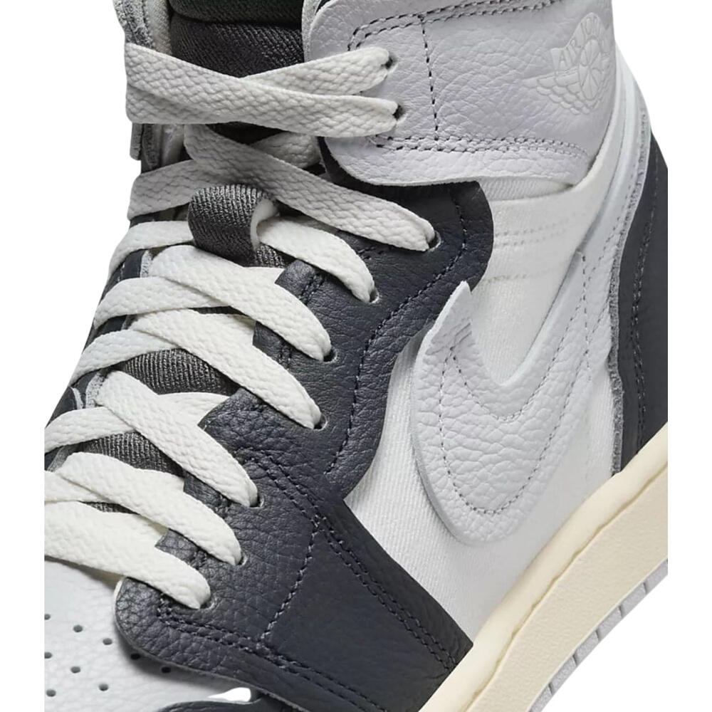 "Air Jordan 1" Sneaker für , Leder, Hoch geschnitten Damen Schwarz 2/5