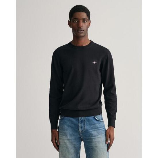 GANT Herren Freizeitpullover mit Rundhalsausschnitt und Rippbündchen