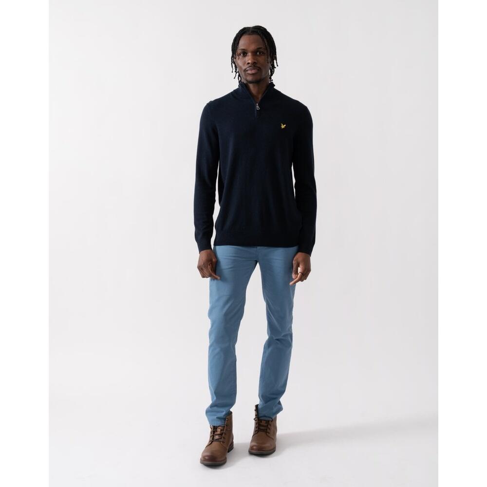 Suéter de algodón y lana merino 1/4 zip Lyle & Scott 3/4