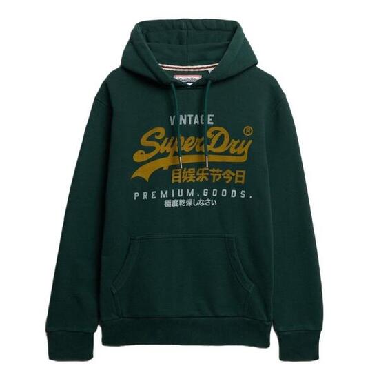 Sweat à Capuche Vert Foncé Homme Superdry Duo Classic - S