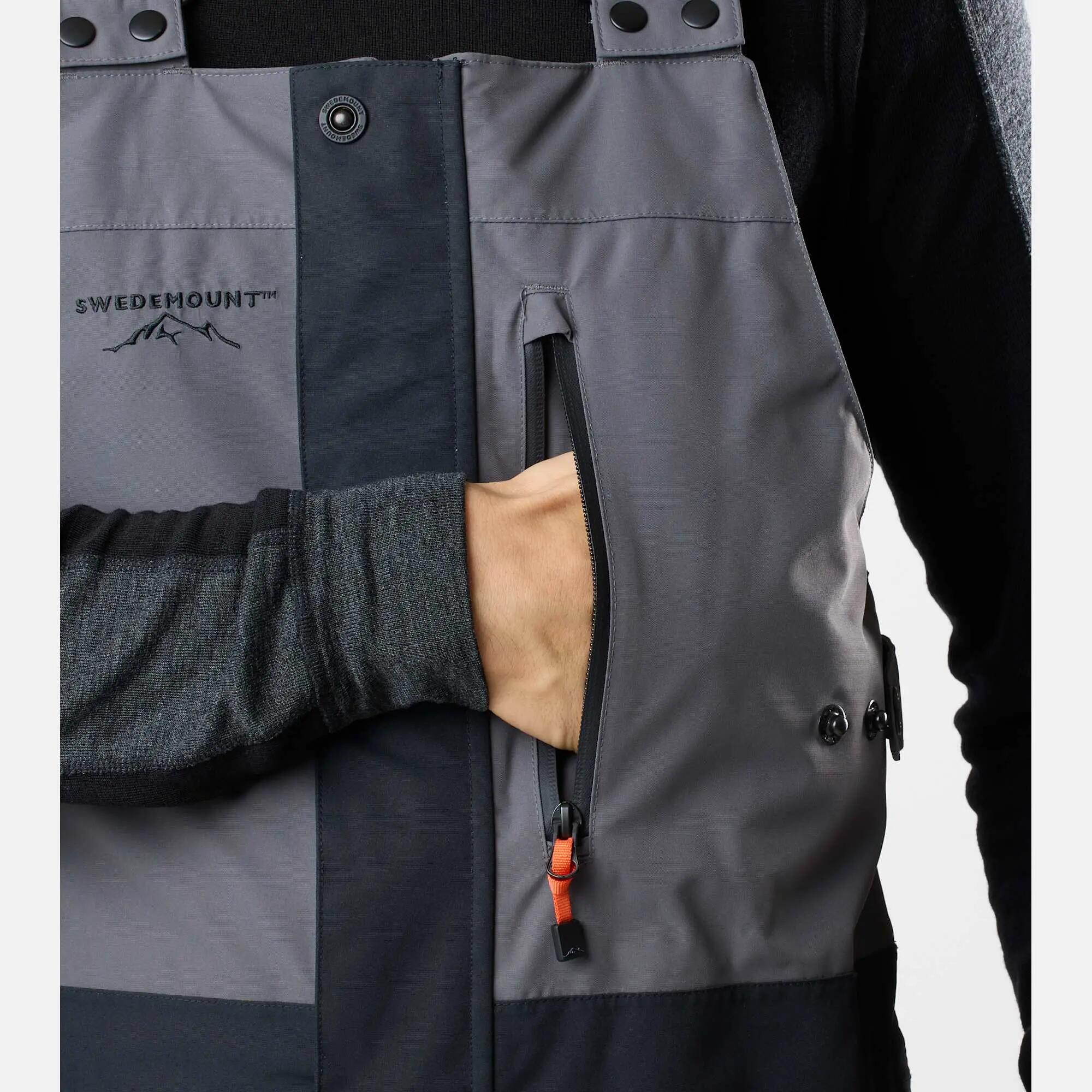 Pantaloni Con Bretelle Sci Uomo Impermeabile Freeride 7/8