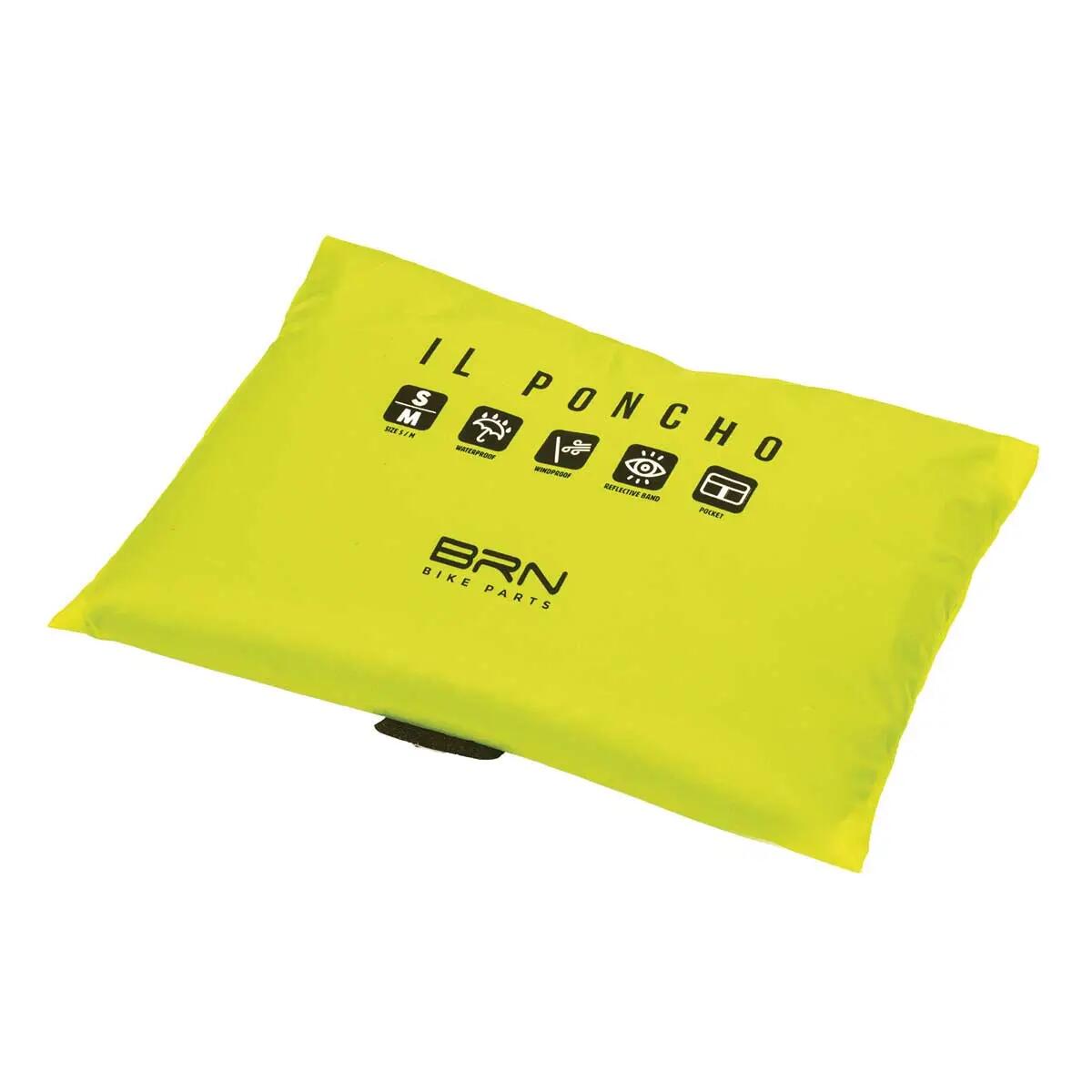 BRN Poncho zwart/fluorescerend geel maat L/XL 3/5