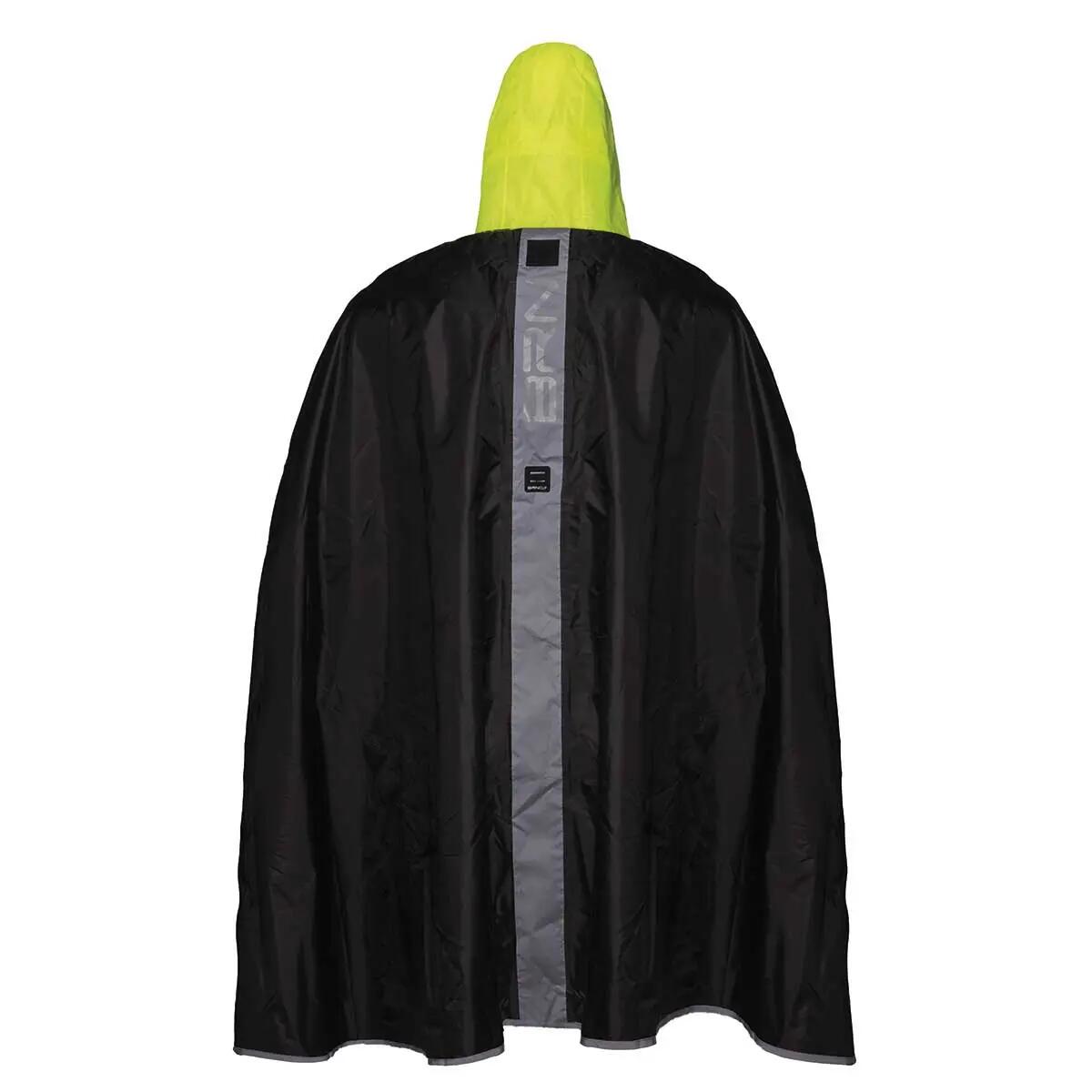 BRN Poncho zwart/fluorescerend geel maat L/XL 2/5