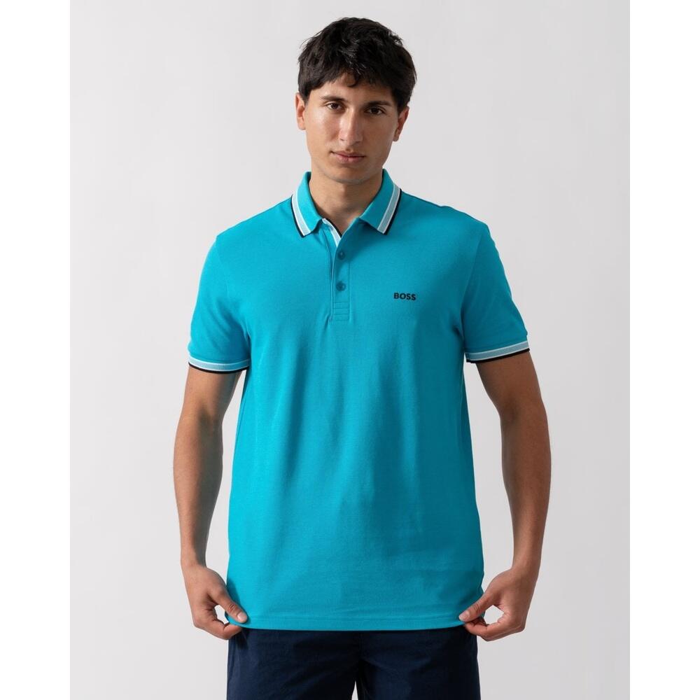 Mens Training Polo Shirt Contrast Logo Paddy