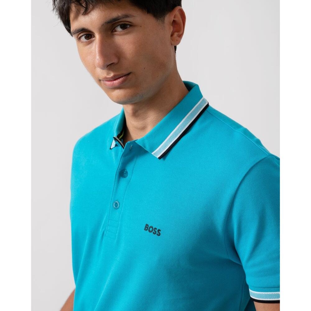 Mens Training Polo Shirt Contrast Logo Paddy 3/4