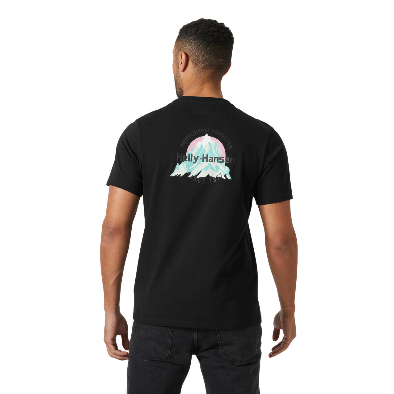 Helly Hansen Herren T-Shirt Core Graphic – Marineblau – Soft Cotton – Basic Mit Logo-Print