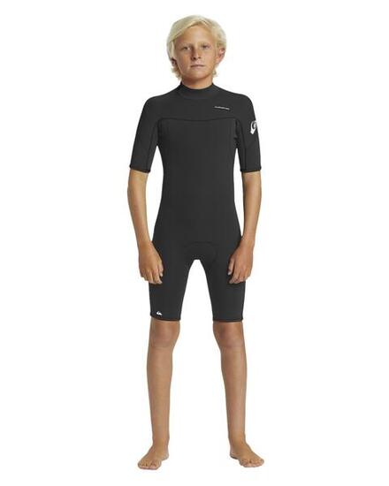 Kurzärmliger Back-Zip-Springsuit 2/2MM EVERYDAY SESSIONS Schwarz Junge