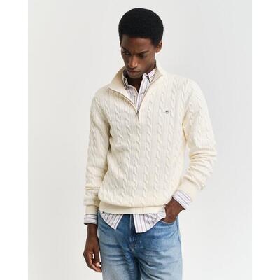 Pullover mezza zip in maglia di cotone Gant