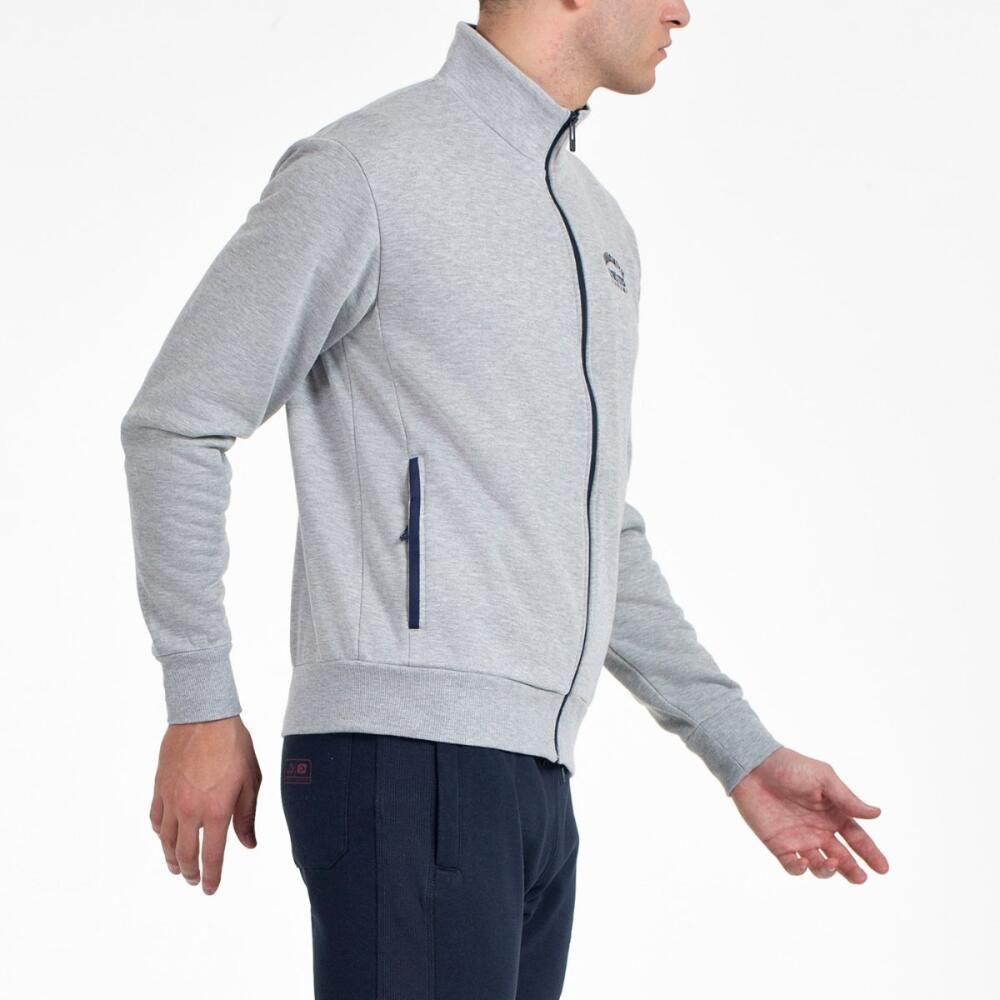 JOHN SMITH FRIOS Sudadera Hombre Gris Vigoré – Felpa Perchada Cálida y Cómoda 3/4