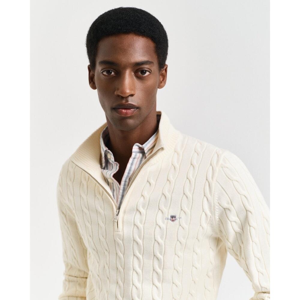 Pullover mezza zip in maglia di cotone Gant 3/4