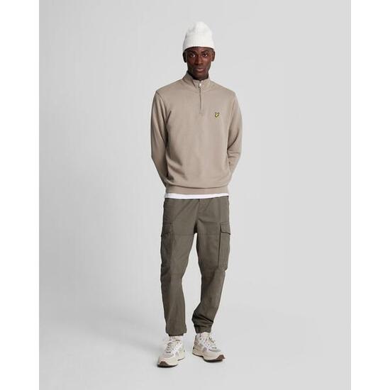 Katoenen merinowollen trui met een kwart rits Lyle & Scott