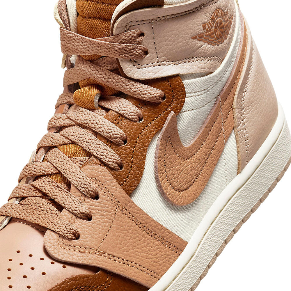 "Air Jordan 1" Sneaker für , Leder, Hoch geschnitten Damen Braun 2/4
