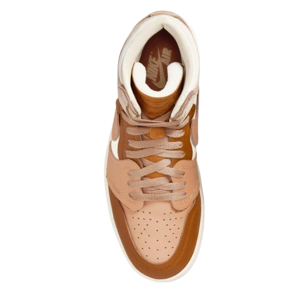 "Air Jordan 1" Sneaker für , Leder, Hoch geschnitten Damen Braun 4/4