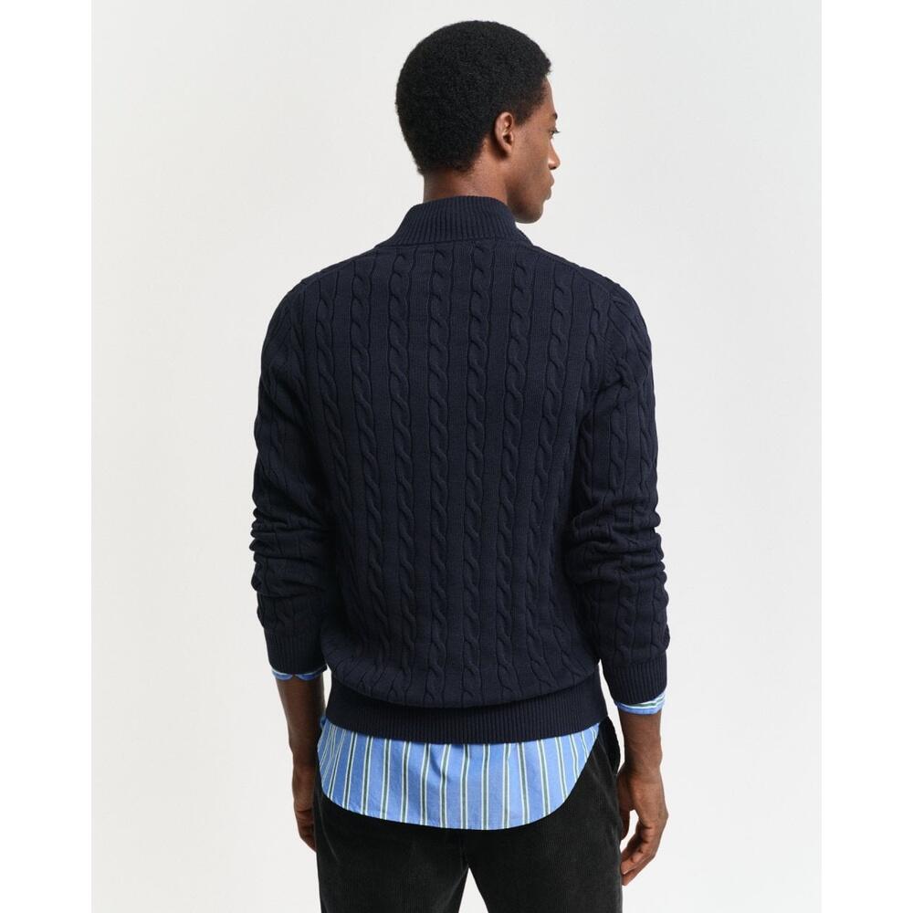 Pullover de algodão com colarinho alto e fecho 1/2 zip Gant Cable 2/4
