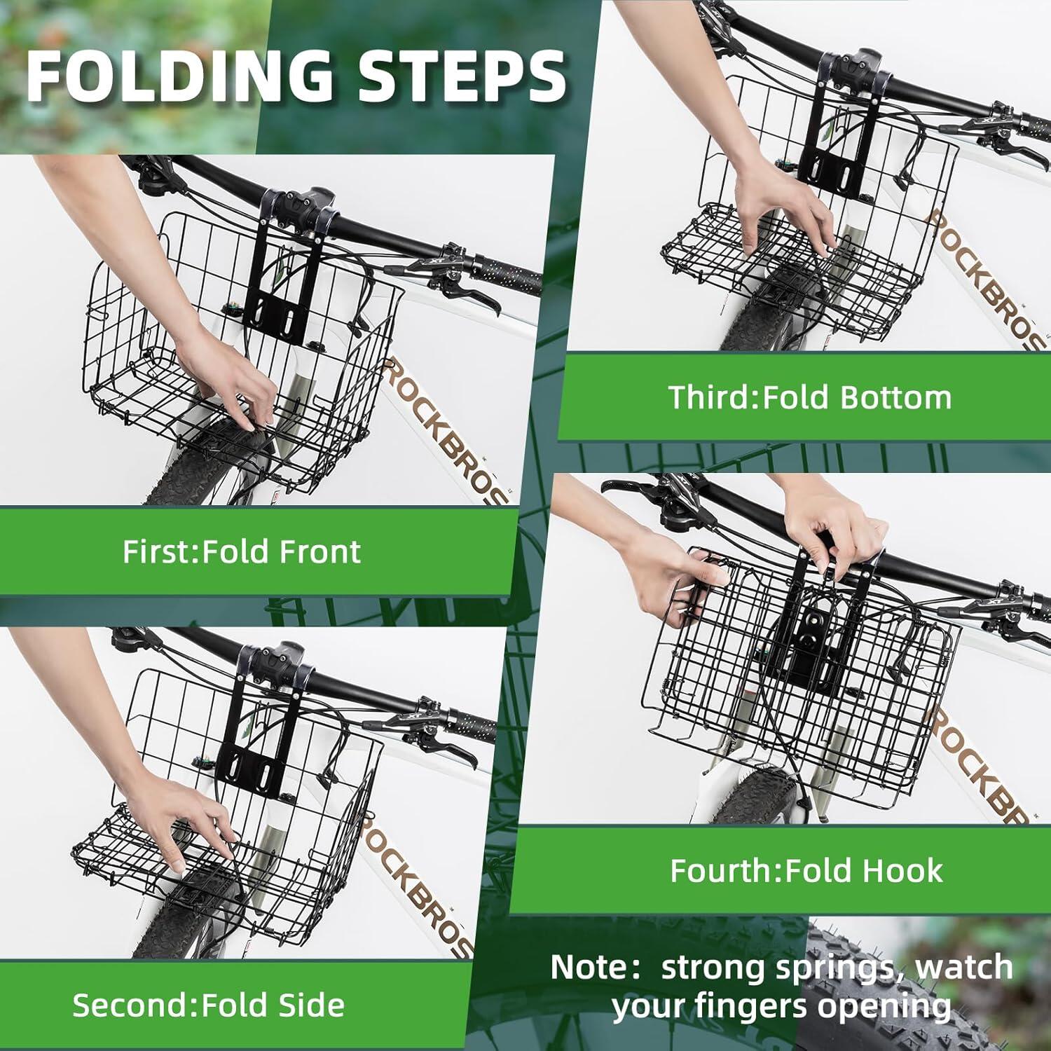 Cesto frontal resistente, fácil de instalar em bicicletas de montanha/scooters. 6/6