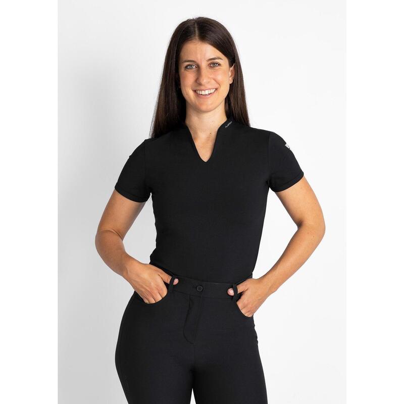 Cămașă de golf femei Calusa negru material tehnic respirabil