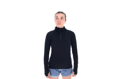 Merino hoodie hz - dames - black