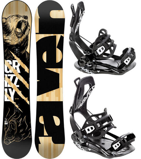 Zestaw Deska snowboardowa Raven Grizzly + wiązania Raven FT360