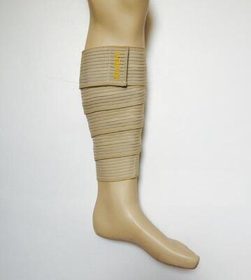 Fascia elastica con velcro per protezione e compressione del polpaccio