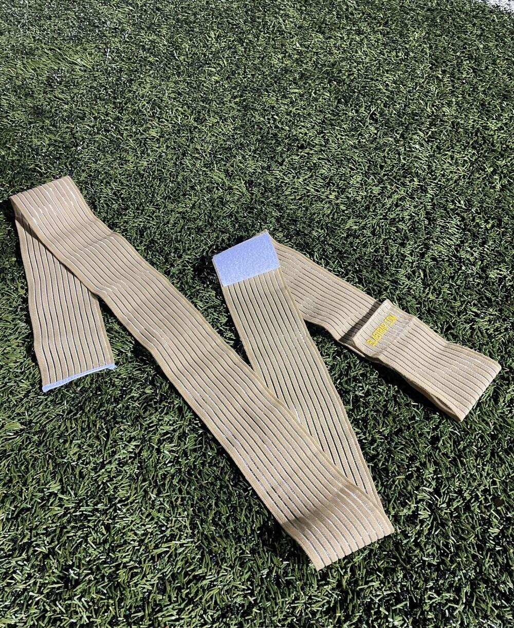 Fascia elastica con velcro per protezione e compressione del polpaccio 5/5