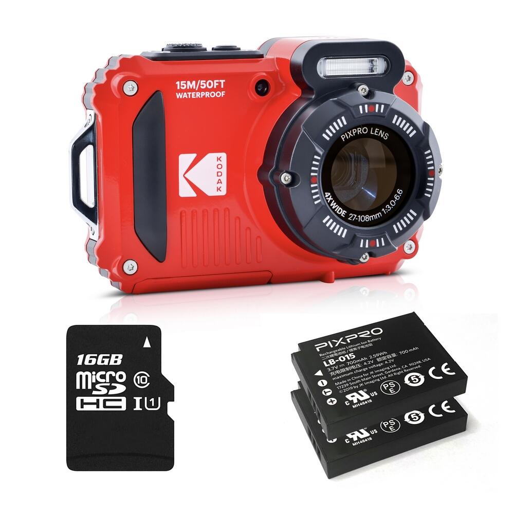 Kodak - Kodak Pixpro Wpz2 Pack – Caméra 16mp Étanche Avec 2 Batteries Et Sd - Rouge - Appareil Photo - Rouge - Taille Unique - Decathlon